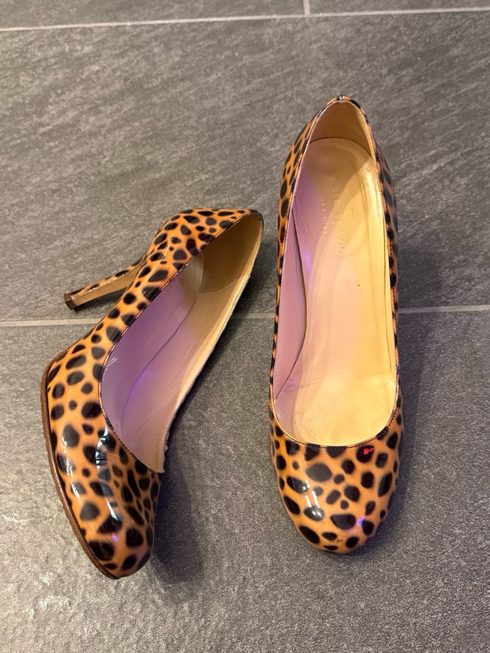 kate spade Leopard Patent Pumps - Tan and Black